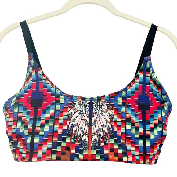 ONZIE‎ Womens Boho Printed Wide Elastic Hot Yoga Athletic Sports Bra Size M/L - Picture 2 of 7